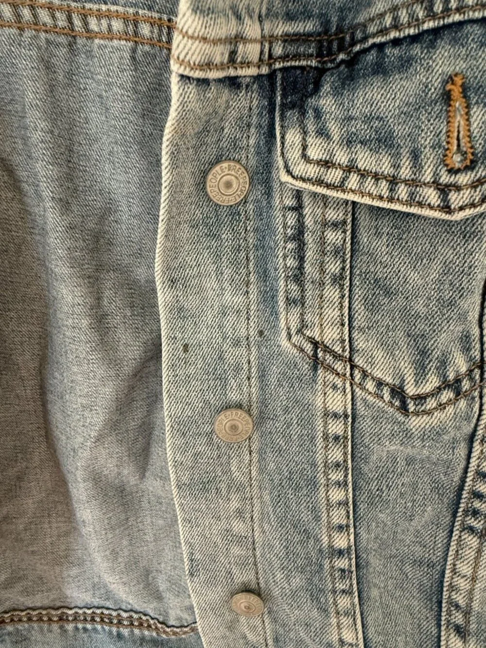 Free People denim light wash jacket - Picture 2 of 4